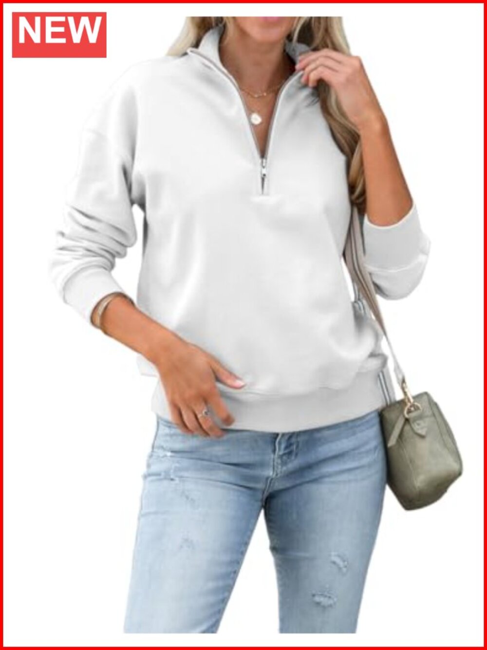 Womens Quarter Zip Pullover Casual Sweatshirt Half Zip Long Sleeve